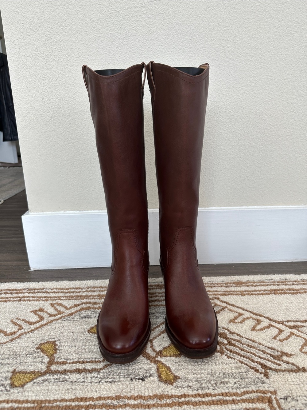Women's Knee High Brown Leather Riding Boots